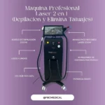 MÁQUINA PROFESIONAL LÁSER 2 EN 1 - DEPILACIÓN Y ELIMINA TATUAJES