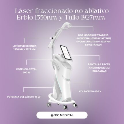 Láser fraccionado no ablativo Erbio 1550nm y Tulio 1927nm